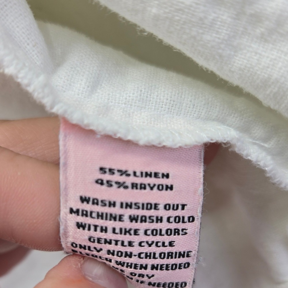 Juicy Couture White‎ Linen Blend Utility Vest Cargo Draped Open Small Safari - Picture 5 of 5